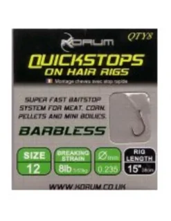 15" KORUM HAIR RIGS WITH QUICKSTOPS - SIZE 14 (10)