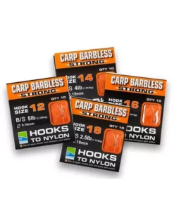 Preston BARBLESS CARP STRONG HOOKS TO NYLON - SIZE 14 (10)