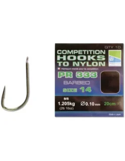 PRESTON COMPETITION PR333 HOOKS TO NYLON SIZE 14 (10)